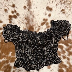 Stylish Black and Cream Women's Top